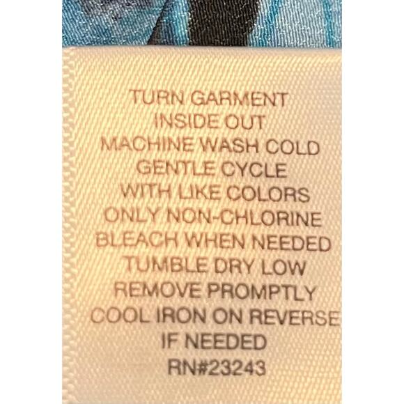 7TH AVENUE DESIGN STUDIO TUNIC BLOUSE, WOMENS, L, BLUE CRANBERRY BLACK FLORAL - Picture 11 of 11